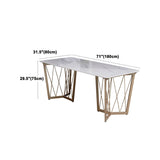 Set di dinette top in marmo glam 1/2/5/6/7 pezzi set da pranzo rettangolo bianco
