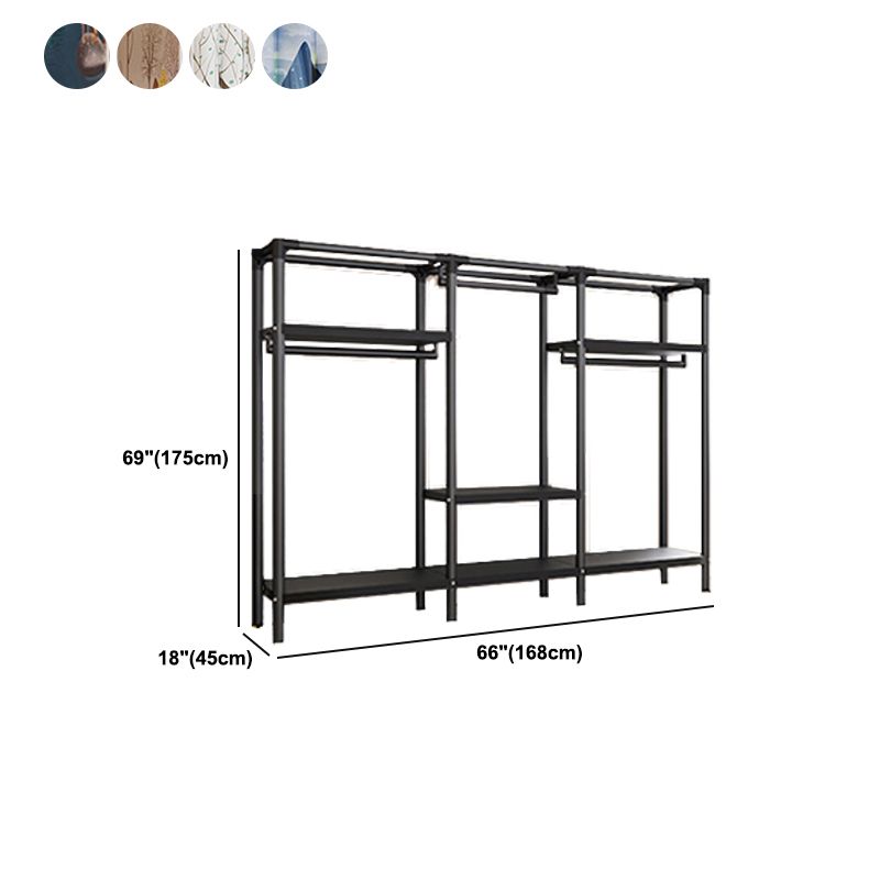 Steel Frame Wardrobe Armoire Contemporary Style Wardrobe Cabinet for Home Clearhalo 'Armoires & Wardrobes' 'armoires_wardrobes' 'Bedroom Furniture' 'furn' 'furn_armoires_wardrobes' 'Furniture' 1200x1200_bde95319-9935-45d3-b50a-180a1c02d4bb