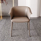 Solid Back Chair Contemporary Design Arm Leather Dining Chair