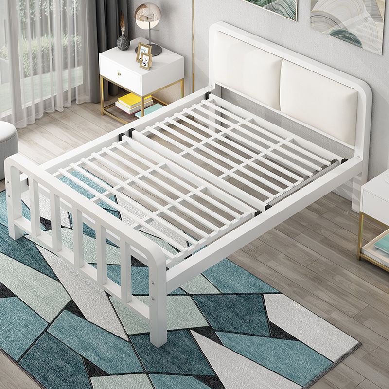 Letto a piattaforma metallica 36,61 "letto ad alto livello con testiera rivestita