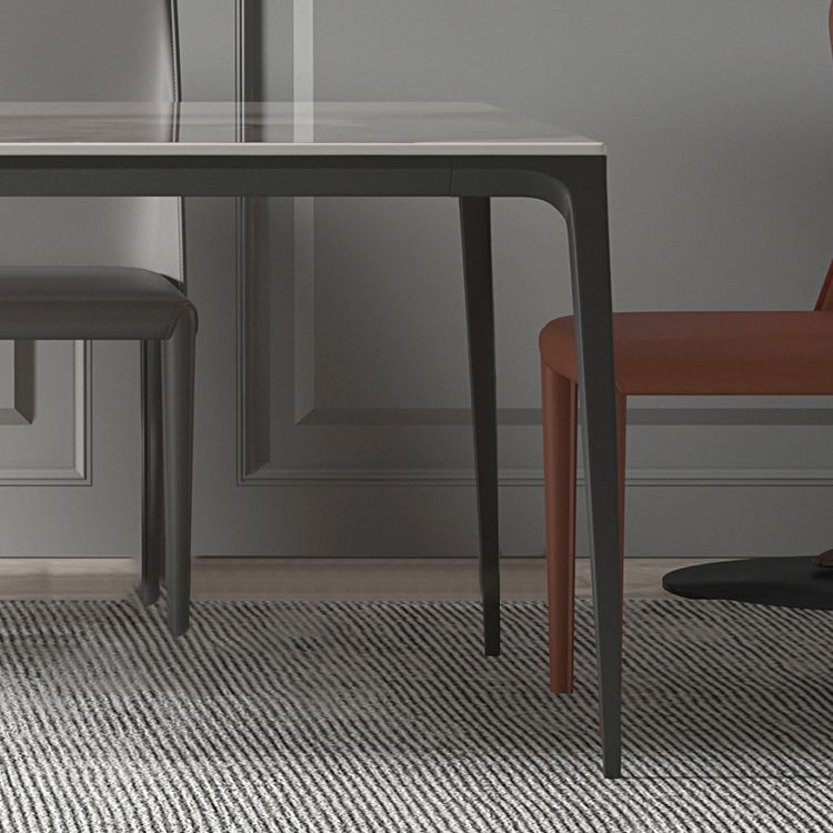 Industrial Style Home Sintered Stone Dining Table 4 Legs Base Rectangle Table Clearhalo ' dining_table' 'Dining Tables & Seating' 'Dining Tables' 'furn' 'furn_dining_table' 'Furniture' 'furniture_dining_table' 'Kitchen & Dining Furniture' 'kitchen&dining_furn' 'kitchen' 'kitchen_dining_table' 1200x1200_bdeb353b-010c-4c1e-a2f8-4617df6dfd90