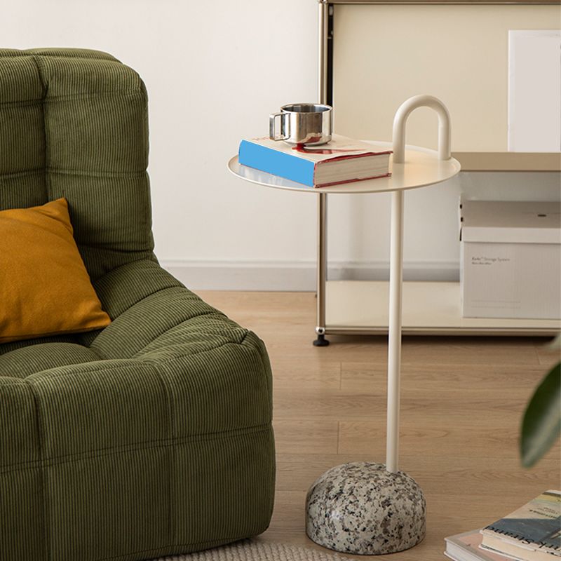 Modern Tray Top Side Table 27.8" Tall Metal Round Pedestal End Table Clearhalo 'Coffee & Accent Tables' 'End & Side Tables' 'end_side_tables' 'furn' 'furn_end_side_tables' 'Furniture' 'Living Room Furniture' 1200x1200_bdeb9ca6-8a48-48ce-9d08-70d7fc94dbc9