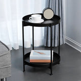 Tavolo da angolo 4 gambe tavolo laterale superiore del vassoio rotondo per soggiorno