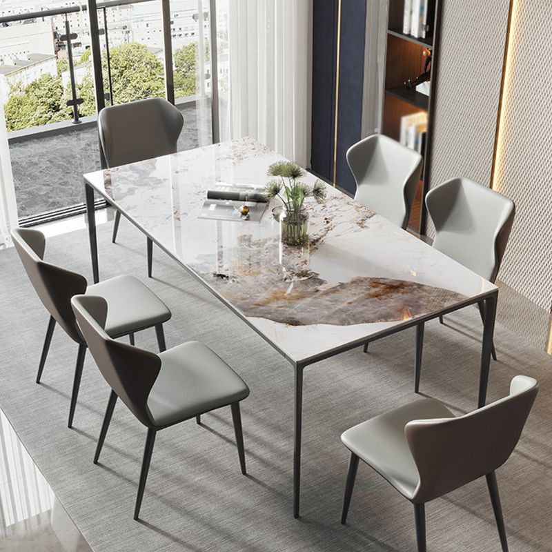 Metal Contemporary Rectangular Table White Sintered Stone Dining Table with Metal Legs Clearhalo ' dining_table' 'Dining Tables & Seating' 'Dining Tables' 'furn' 'furn_dining_table' 'Furniture' 'furniture_dining_table' 'Kitchen & Dining Furniture' 'kitchen&dining_furn' 'kitchen' 'kitchen_dining_table' 1200x1200_bdecfee5-7309-4b8d-a4b5-b75d8528fd10