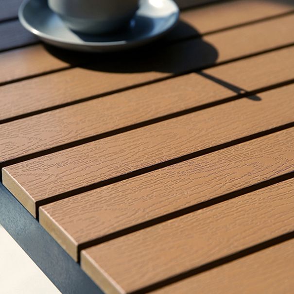 Set tavolo e sgabello moderno da esterno 1/5 pezzi Set bistrot rettangolare in legno e metallo