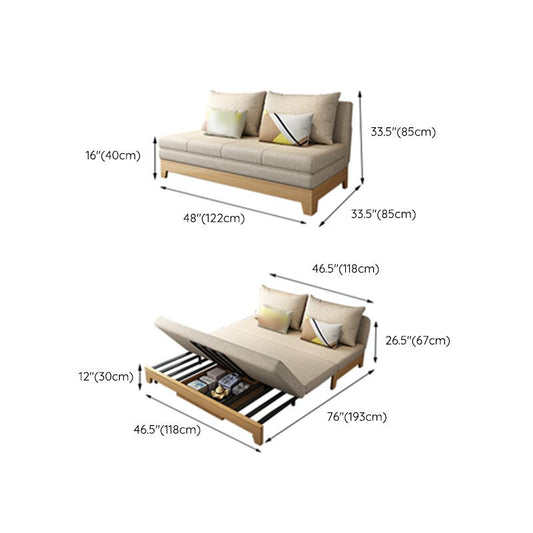 33 "w現代ソファベッドクッションバックアームレススリーパーソファ