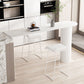 Stone Modern Indoor Bistro Bar Table Double Pedestal Bar Height Cocktail Table Clearhalo 'Bar Furniture' 'Bar Tables' 'bar_tables' 'Furniture' 'furniture_bar_tables' 'Kitchen & Dining Furniture' 'kitchen&dining_furn' 'kitchen' 1200x1200_bdf11e83-768a-4bb2-9331-b25696018e36