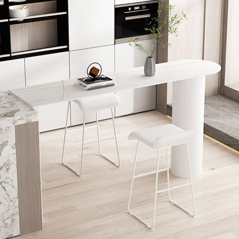 Stone Modern Indoor Bistro Bar Table Double Pedestal Bar Height Cocktail Table Clearhalo 'Bar Furniture' 'Bar Tables' 'bar_tables' 'Furniture' 'furniture_bar_tables' 'Kitchen & Dining Furniture' 'kitchen&dining_furn' 'kitchen' 1200x1200_bdf11e83-768a-4bb2-9331-b25696018e36