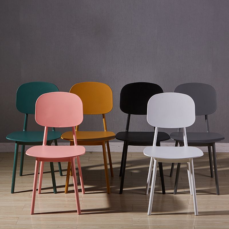 Scandinavian Conference Plastic Side Chair Matte Finish Open Back Dining Chair Clearhalo ' kitchen&dining_furn' 'Dining Chairs' 'Dining Tables & Seating' 'dining_chair' 'furn' 'furn_dining_chair' 'Furniture' 'furniture_dining_chair' 'Kitchen & Dining Furniture' 'kitchen' 1200x1200_bdf125cf-73b0-44a2-8f1b-4071a9c07518