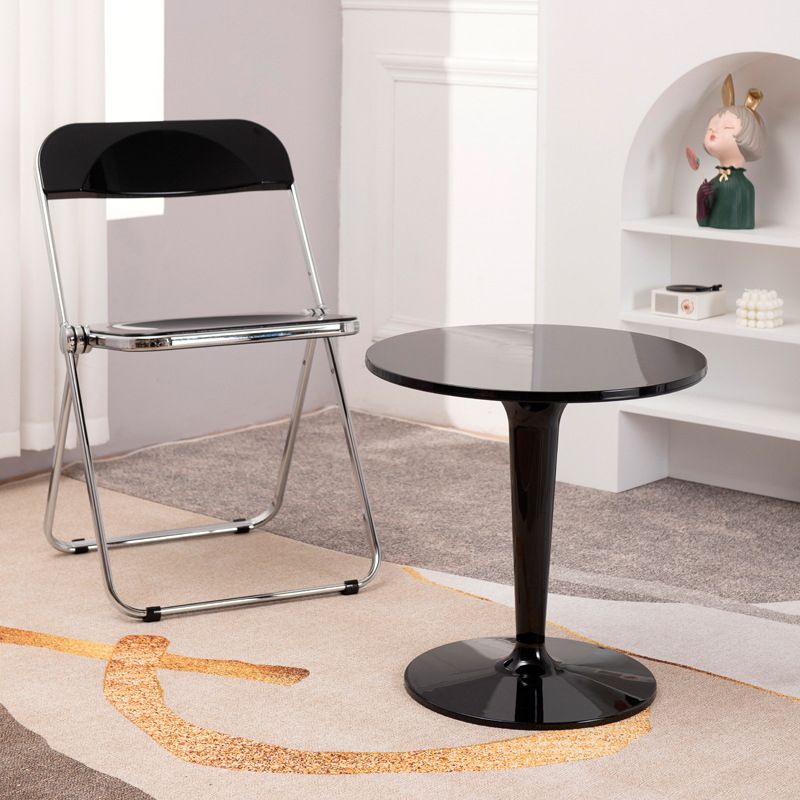 クロスベースデザインアクリル素材モダンスタイルラウンドサイドテーブル