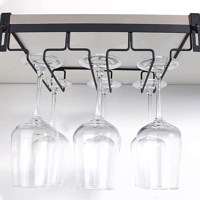 Modern Style Hanging Wine Glass Rack Metal Glass & Stemware Holder for Kitchen Clearhalo 'furn' 'furn_wine_racks' 'Furniture' 'Kitchen & Dining Furniture' 'Wine Racks' 'wine_racks' 1200x1200_bdf2490a-1bf0-4548-9225-b976f253c6df