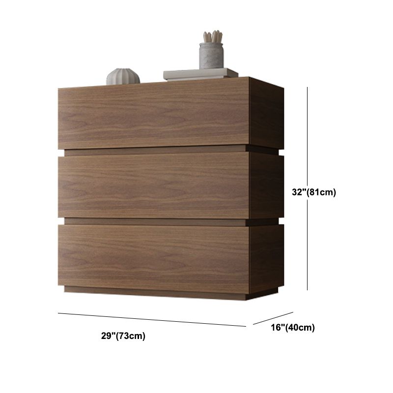 Eigentijdse verticale slaapkamer borst houten opbergkist in bruin met laden
