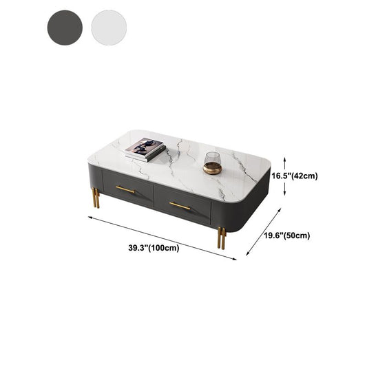 Glam 4 Legs Coffee Table Slate Rectangular Coffee Table for Home Clearhalo 'Coffee & Accent Tables' 'Coffee Tables' 'coffee_tables' 'furn' 'furn_coffee_tables' 'Furniture' 'Living Room Furniture' 1200x1200_bdf316d0-79a9-4a3c-8a6f-371acce1c29e