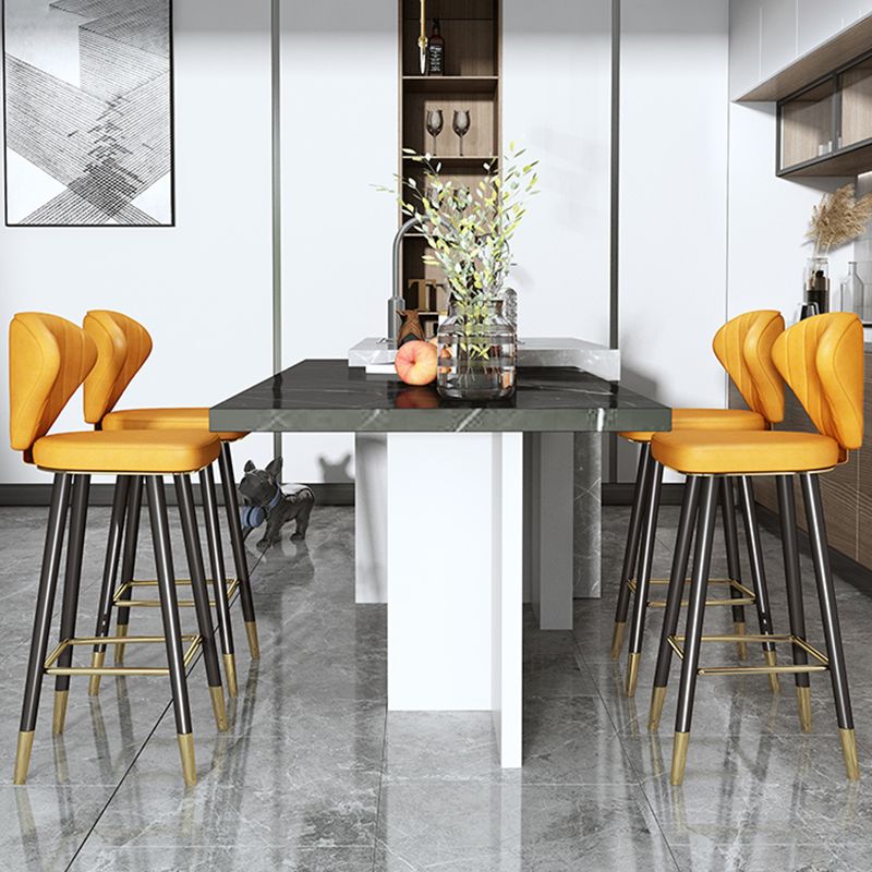 Scandinavian Swivel Leather Counter Stools Black Low Back Bar Stools with Footrest Clearhalo 'Bar Furniture' 'Bar Stools' 'bar_stools' 'furn' 'furn_bar_stools' 'furniture_bar_stools' 'Kitchen & Dining Furniture' 'kitchen&dining_furn' 'kitchen' 'kitchen_furn' Furniture' 1200x1200_bdf362ec-6dae-48b3-aa59-4a3d9d6d6f7e