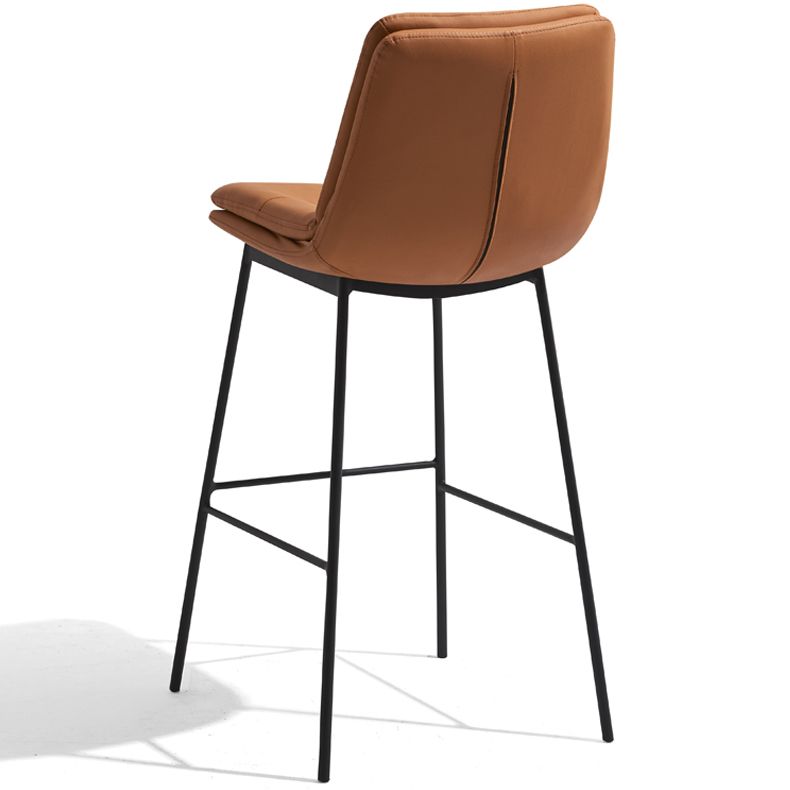 Contemporary Metal Leather Bar Stools Indoor Barstool with Iron Legs and Footrest Clearhalo 'Bar Furniture' 'Bar Stools' 'bar_stools' 'furn' 'furn_bar_stools' 'furniture_bar_stools' 'Kitchen & Dining Furniture' 'kitchen&dining_furn' 'kitchen' 'kitchen_furn' Furniture' 1200x1200_bdf54ecb-d4cf-419a-a51f-e0bd6fc12a24