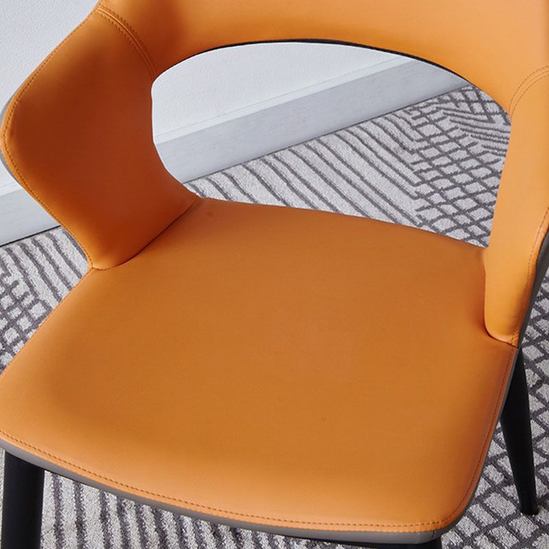 Modern Style Metal Arm Chair Open Back Dining Side Chair with Upholstered Clearhalo 'Dining Chairs' 'Dining Tables & Seating' 'dining_chair' 'furn' 'furn_dining_chair' 'Furniture' 'furniture_dining_chair' 'Kitchen & Dining Furniture' 1200x1200_bdf5bf81-9f7c-4ddc-bc83-59a69be358da