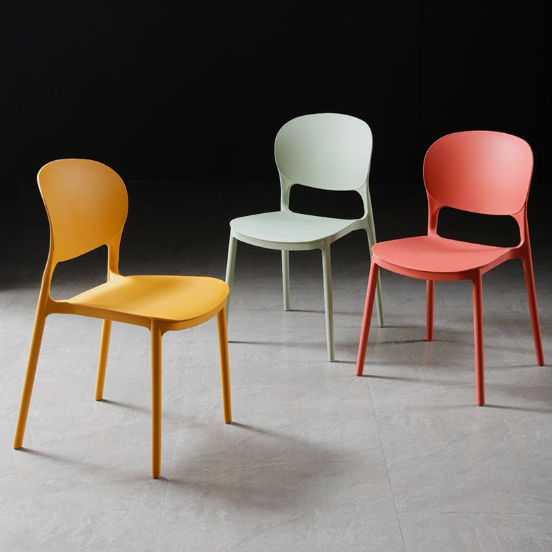 Modern Kitchen Square Plastic Dining Chair Open Back Dining Side Armless Chairs Clearhalo ' kitchen&dining_furn' 'Dining Chairs' 'Dining Tables & Seating' 'dining_chair' 'furn' 'furn_dining_chair' 'Furniture' 'furniture_dining_chair' 'Kitchen & Dining Furniture' 'kitchen' 1200x1200_bdf62761-abe3-429c-a217-e561110b4810
