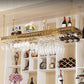 Luxury Style Metal Single Hanging Wine Holder Rack with Shelf