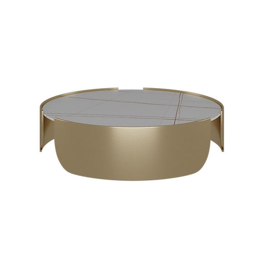 Dia 35.4" Round Cocktail Table Glam Slate Top 1 Single Coffee Table Clearhalo 'Coffee & Accent Tables' 'Coffee Tables' 'coffee_tables' 'furn' 'furn_coffee_tables' 'Furniture' 'Living Room Furniture' 1200x1200_bdf6c48d-227d-4497-b314-588c281c95ca