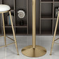 Glam Pedestal Bar Dining Table Faux Marble Cocktail Bar Table with Metal Base