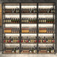 Botella de piso contemporánea Rack de vino Black Metal Suportador con estante