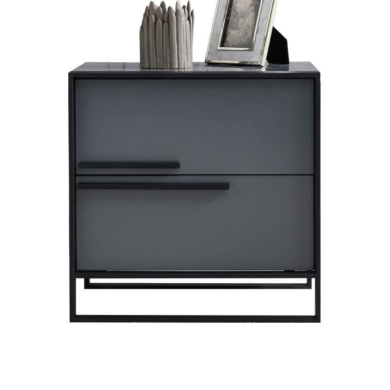 Moderner Metallrahmen Massivholz Top weiß/schwarz/grau Nachttisch