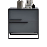 Moderner Metallrahmen Massivholz Top weiß/schwarz/grau Nachttisch