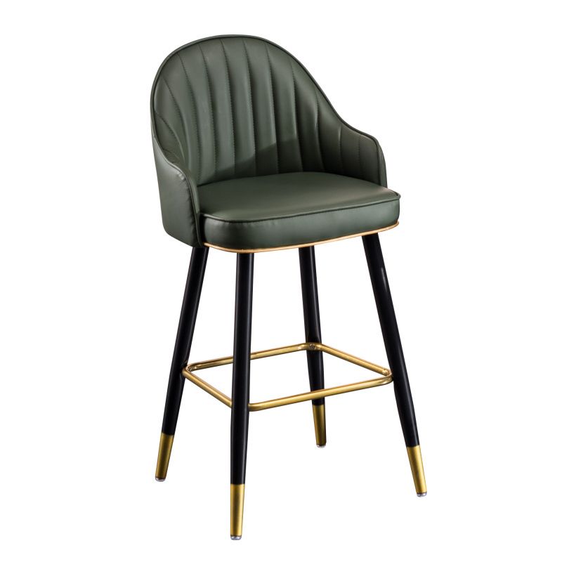 Scandinavian Armed Reception Stool Matte Finish Leather Barstool Clearhalo 'Bar Furniture' 'Bar Stools' 'bar_stools' 'furn' 'furn_bar_stools' 'Furniture' 'furniture_bar_stools' 'Kitchen & Dining Furniture' 1200x1200_bdf9ba80-b7a2-4d65-9db7-745b6bd820b5