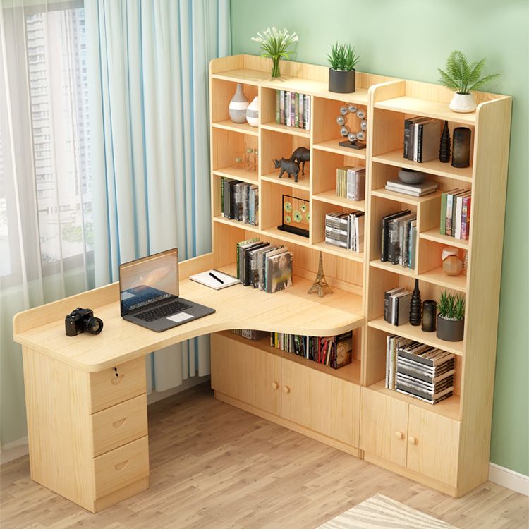 Distanza di libreria con angolo in legno massiccio moderno da 29,5 pollici per la scrivania per la casa