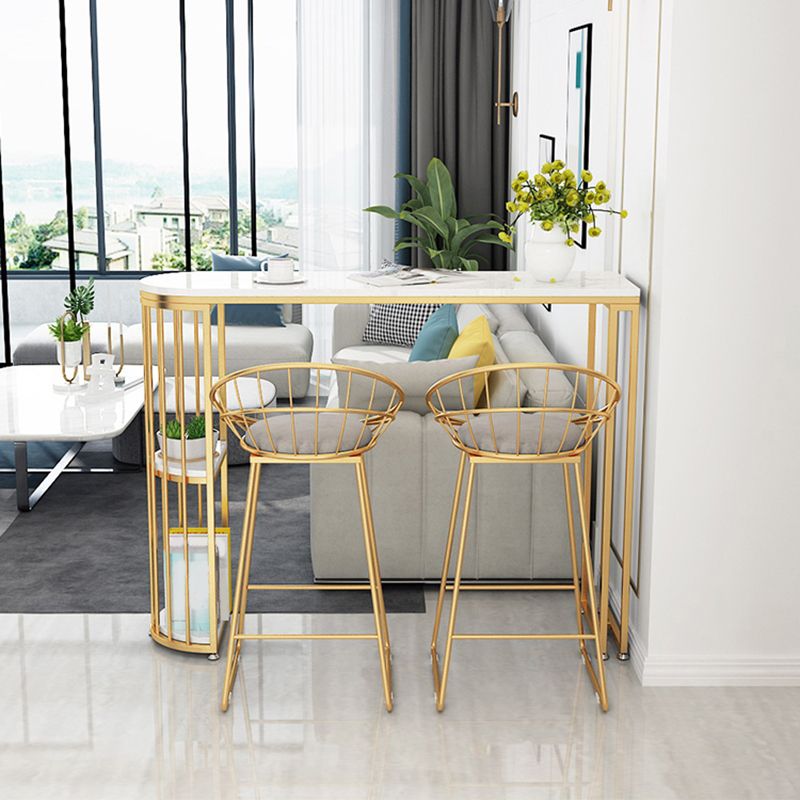 Ensemble de table et de tabourets Glam White et Gold 1/2/3