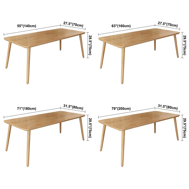 Simplicity Home Solid Wood Dining Table Rectangle Shape Dining Table with 4 Legs Base Clearhalo ' dining_table' 'Dining Tables & Seating' 'Dining Tables' 'furn' 'furn_dining_table' 'Furniture' 'furniture_dining_table' 'Kitchen & Dining Furniture' 'kitchen&dining_furn' 'kitchen' 'kitchen_dining_table' 1200x1200_bdfe197a-3287-4ca3-8a24-2249db721e52