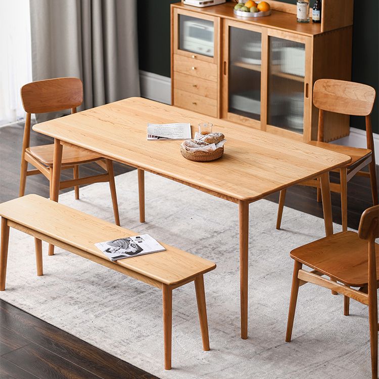 Solid Wood Rectangle Dining Table in Nature Contemporary Kitchen Wood Table with 4 Legs Clearhalo ' dining_table' 'Dining Tables & Seating' 'Dining Tables' 'furn' 'furn_dining_table' 'Furniture' 'furniture_dining_table' 'Kitchen & Dining Furniture' 'kitchen&dining_furn' 'kitchen' 'kitchen_dining_table' 1200x1200_bdfeb1c4-034c-4c04-a2b3-fd341c5b6187