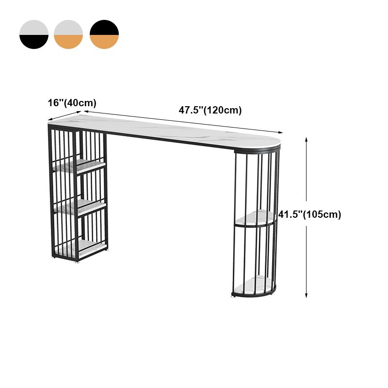 Modern Bar Dining Table Indoor Bar Height Table with Iron Base 42-Inch Top Clearhalo 'Bar Furniture' 'Bar Tables' 'bar_tables' 'furn' 'furn_bar_tables' 'Furniture' 'furniture_bar_tables' 'Kitchen & Dining Furniture' 'kitchen&dining_furn' 'kitchen' 1200x1200_be005096-ca8e-409c-b357-31b8206e8700