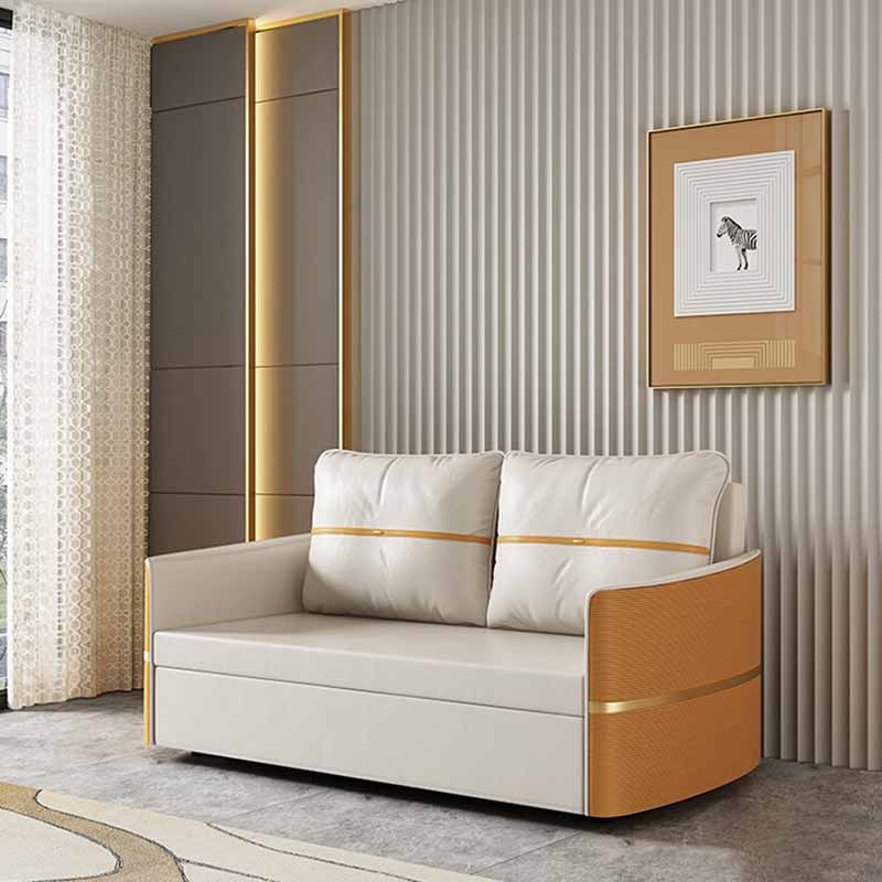 Faux Leather Convertible Sofa Bed with Pillows Seating with Storage Clearhalo 'furn' 'furn_sofas' 'Furniture' 'Living Room Furniture' 'Sofa' 'sofas' 1200x1200_be005c6d-6e1b-449e-84e7-63d40774339d