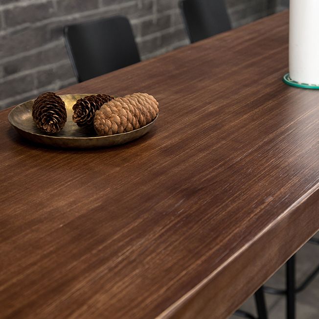 Wood Cocktail Bar Table with Rectangle Table Top Black Trestle Table - 41.3" H Clearhalo 'Bar Furniture' 'Bar Tables' 'bar_tables' 'furn' 'furn_bar_tables' 'Furniture' 'furniture_bar_tables' 'Kitchen & Dining Furniture' 1200x1200_be01ec45-5203-4047-b9c7-f0d85f0747ce
