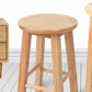 Backless Solid Wood Round Chair Industrial Wooden Counter Chair with 4 Legs