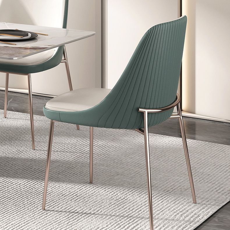 Nordic Style Green Side Chair Gold Base Side Dining Chair for Home Use Clearhalo 'Dining Chairs' 'Dining Tables & Seating' 'dining_chair' 'furn' 'furn_dining_chair' 'Furniture' 'Kitchen & Dining Furniture' 1200x1200_be02ce46-4e0d-4413-b4f2-3708257b1c5a