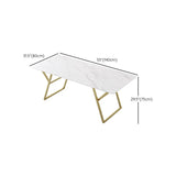 IJzer- en leisteen Tafel Glam -stijl Simple Home Living Room rechthoekige eettafel