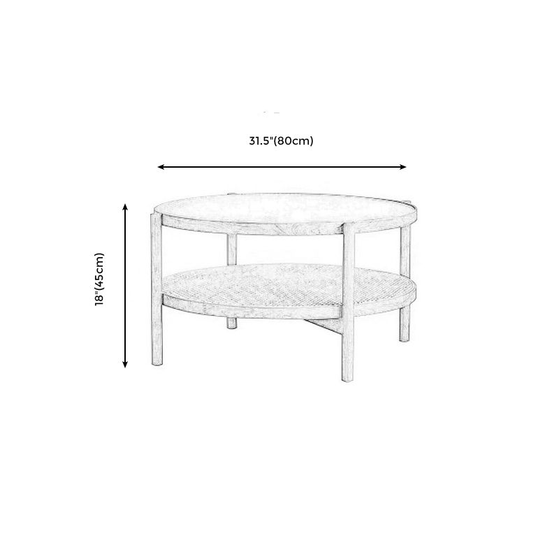 4 Legs Bunching Table with Solid Wood Base Round Coffee Table with Tempered Glass Top Clearhalo 'Coffee & Accent Tables' 'Coffee Tables' 'coffee_tables' 'furn' 'furn_coffee_tables' 'Furniture' 'Living Room Furniture' 1200x1200_be04a801-7a5a-474d-84a3-88ab3584cd1b