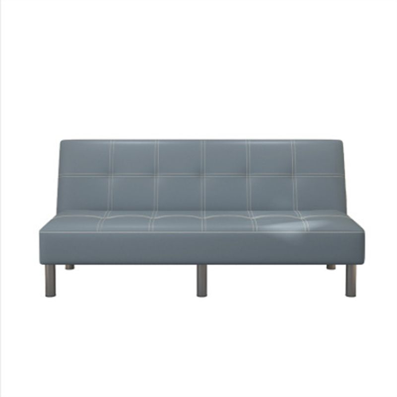 Contemporary Tufted Back Standard Couch Linen/Faux Leather Armless Sofa Bed Clearhalo 'furn' 'furn_sofas' 'Furniture' 'furniture_sofas' 'Living Room Furniture' 'Sofa' 'sofas' 1200x1200_be058600-3204-4611-99df-dfc131678c1c