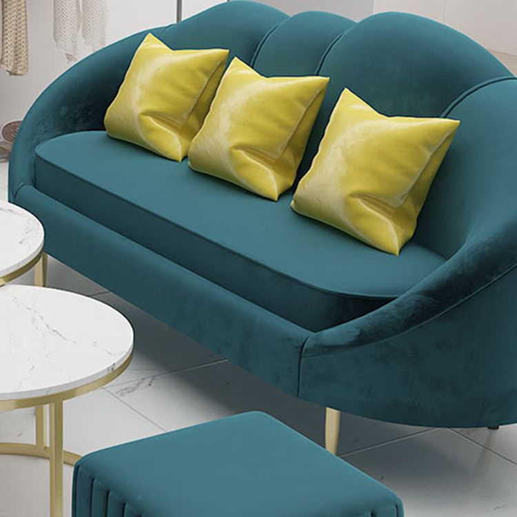 Sofá de terciopelo contemporáneo con brazo inclinado y espalda apretada para apartamento