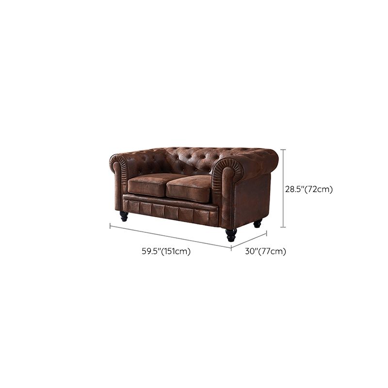Chesterfield dunkelbraunes Sofa Apartment Tuxedo Arm liebt echtes Ledersofa