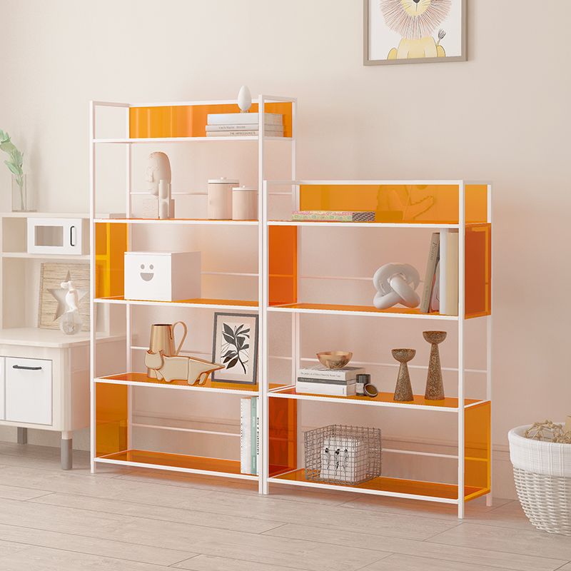 Acrylic Scandinavian Open Etagere Bookshelf with White Iron Frame Clearhalo 'Bookcases' 'furn' 'furn_bookcases' 'Furniture' 'furniture_bookcases' 'Office Furniture' 1200x1200_be077609-a328-48f3-aacf-95f80328dadb