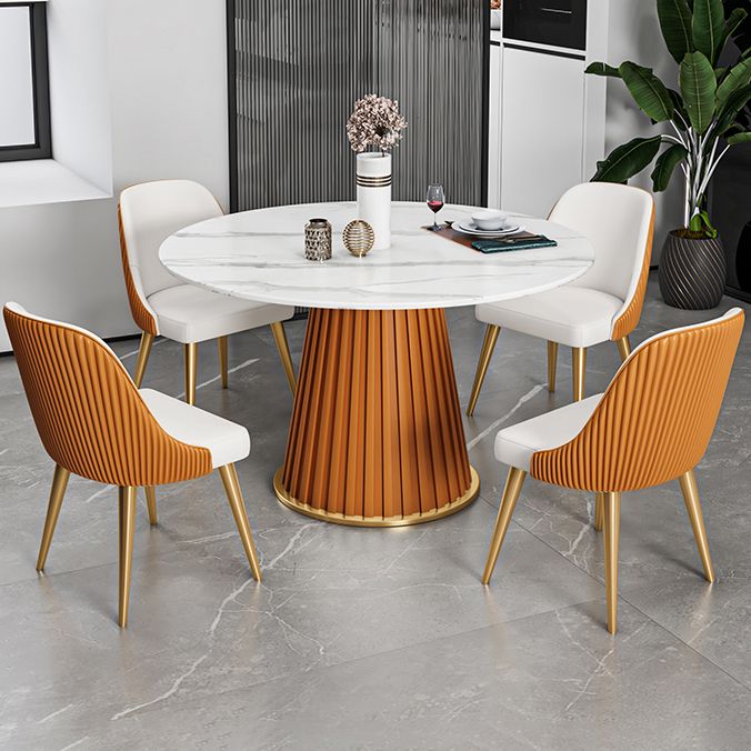 家のための伝統的な豪華なダイニングテーブル焼結石の丸いテーブル