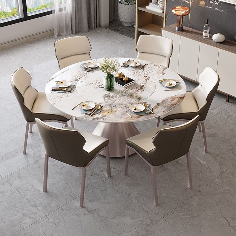 Nordic Glam Sintered Stone Round Table Set 1/4/5/7 Pieces Dining Set for Kitchen Clearhalo 'Dining Room Sets' 'Dining Tables & Seating' 'dining_room_set' 'furn' 'furn_dining_room_set' 'Furniture' 'Kitchen & Dining Furniture' 1200x1200_be0a0d18-9bde-4365-ab1e-925e94e84446
