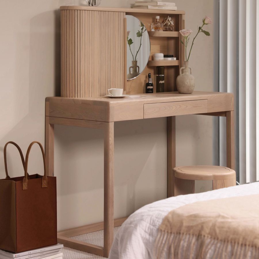 Tavolo da scrivania per vanità tradizionale per la camera da letto tavolo da toeletta in legno massiccio