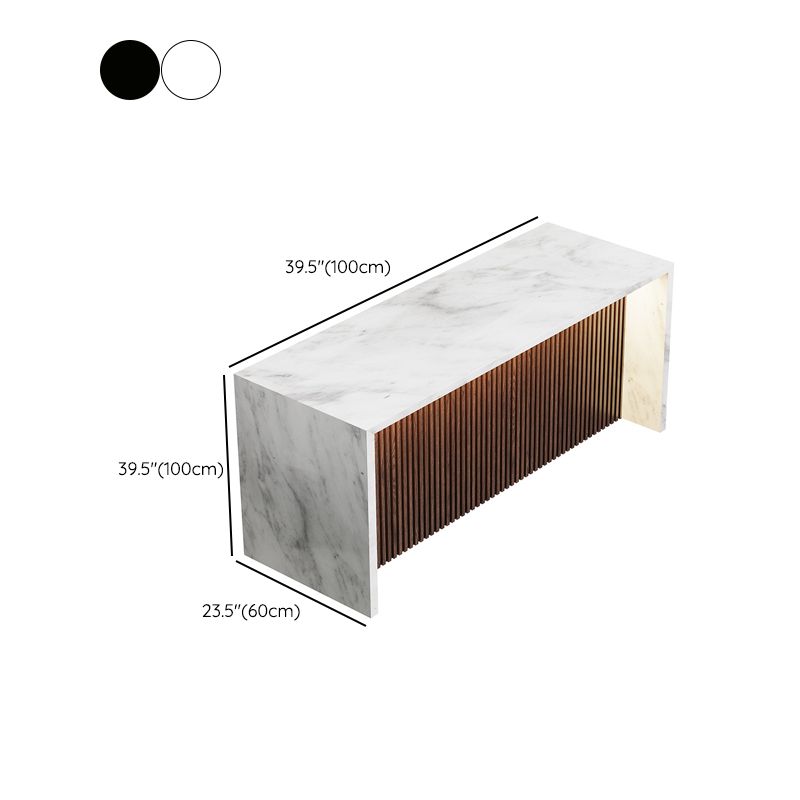Wit marmeren rechthoekige toonbank Glam binnenbar eettafel