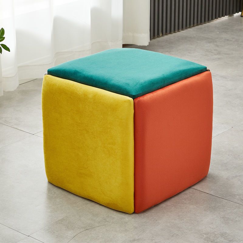 Modern Plain Boucle Ottoman Velvet Square with Storage Target Pouf Clearhalo 'furn' 'furn_ottomans_poufs' 'Furniture' 'Living Room Furniture' 'Ottomans & Poufs' 'ottomans_poufs' 1200x1200_be0be9b8-9f66-40fa-8297-64ef0aff3b8e
