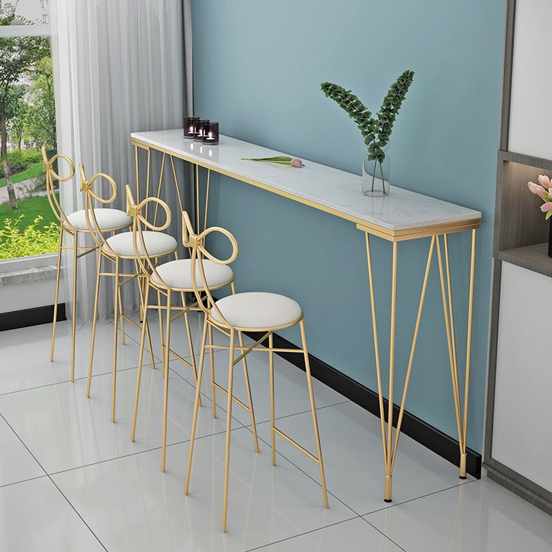 Glam Style Rectangle Bar Table Bar-Height Bistro Pub Table with 4 Legs Clearhalo 'Bar Furniture' 'Bar Tables' 'bar_tables' 'furn' 'furn_bar_tables' 'Furniture' 'Kitchen & Dining Furniture' 1200x1200_be0cfb71-00d1-4331-8471-800d98c684d5