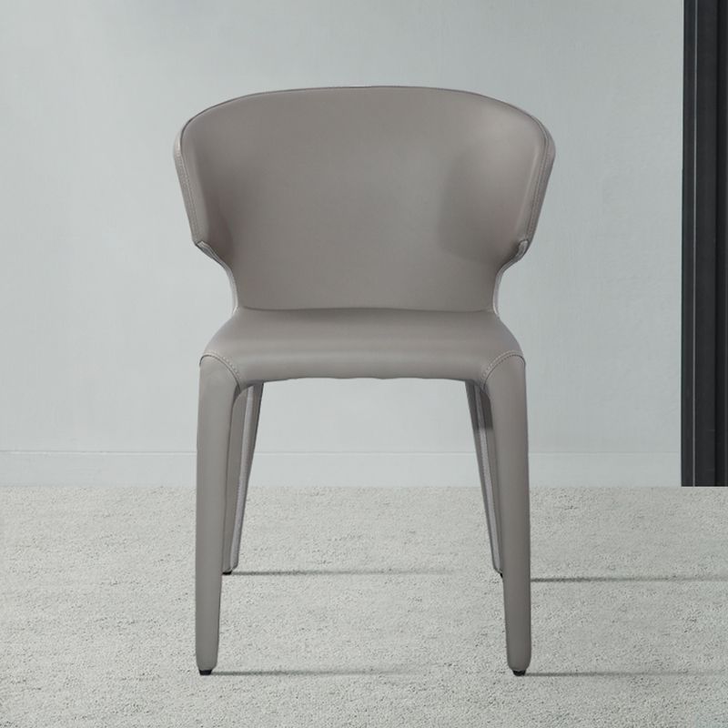 Designer Style Wingback Arm Chair Leather Matte Finish Single Dining Chair Clearhalo ' kitchen&dining_furn' 'Dining Chairs' 'Dining Tables & Seating' 'dining_chair' 'furn' 'furn_dining_chair' 'Furniture' 'furniture_dining_chair' 'Kitchen & Dining Furniture' 'kitchen' 1200x1200_be0d25c9-2f5e-4d3d-b2f4-c05fd29980e7